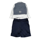 App4Kids Completo 4 Pezzi Gilet-Camicia-Papillion-Bermuda per Neonato 30129 BLU APP4KIDS 