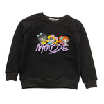 MOUSSE felpa tinta unita girocollo con stampa Nero per Bambina HKFG362B NERO MOUSSE 