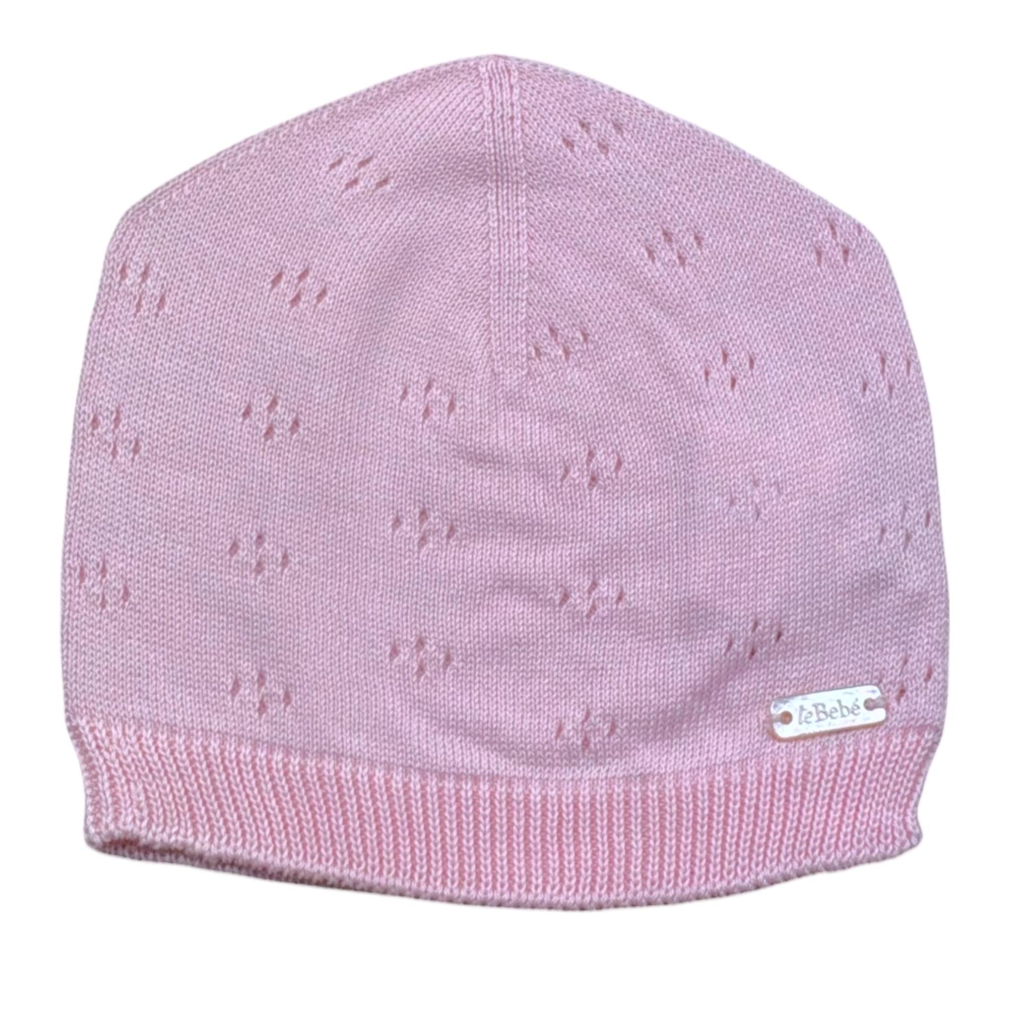 Le Bebe' Cappello Tinta Unita con Ricami per Neonata LBG6221 ROSA LE BEBE' 