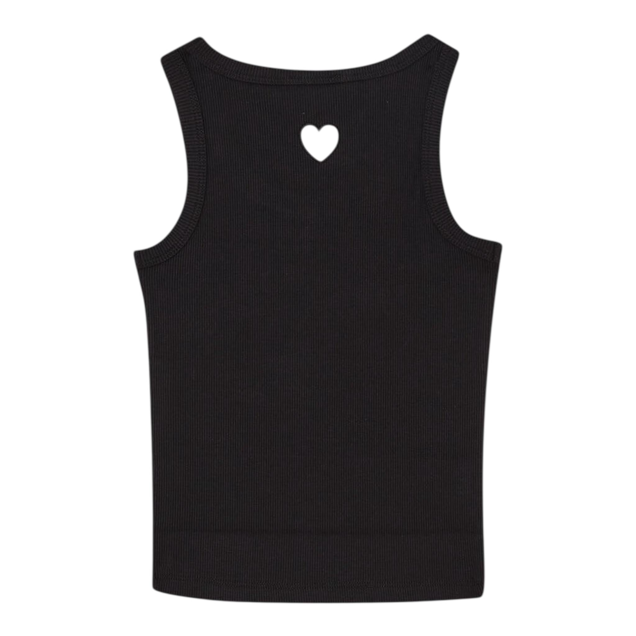 Liu Jo Canotta Tinta Unita con Traforo A Forma di Cuore per Bambina GA5199XX NERO LIU JO 