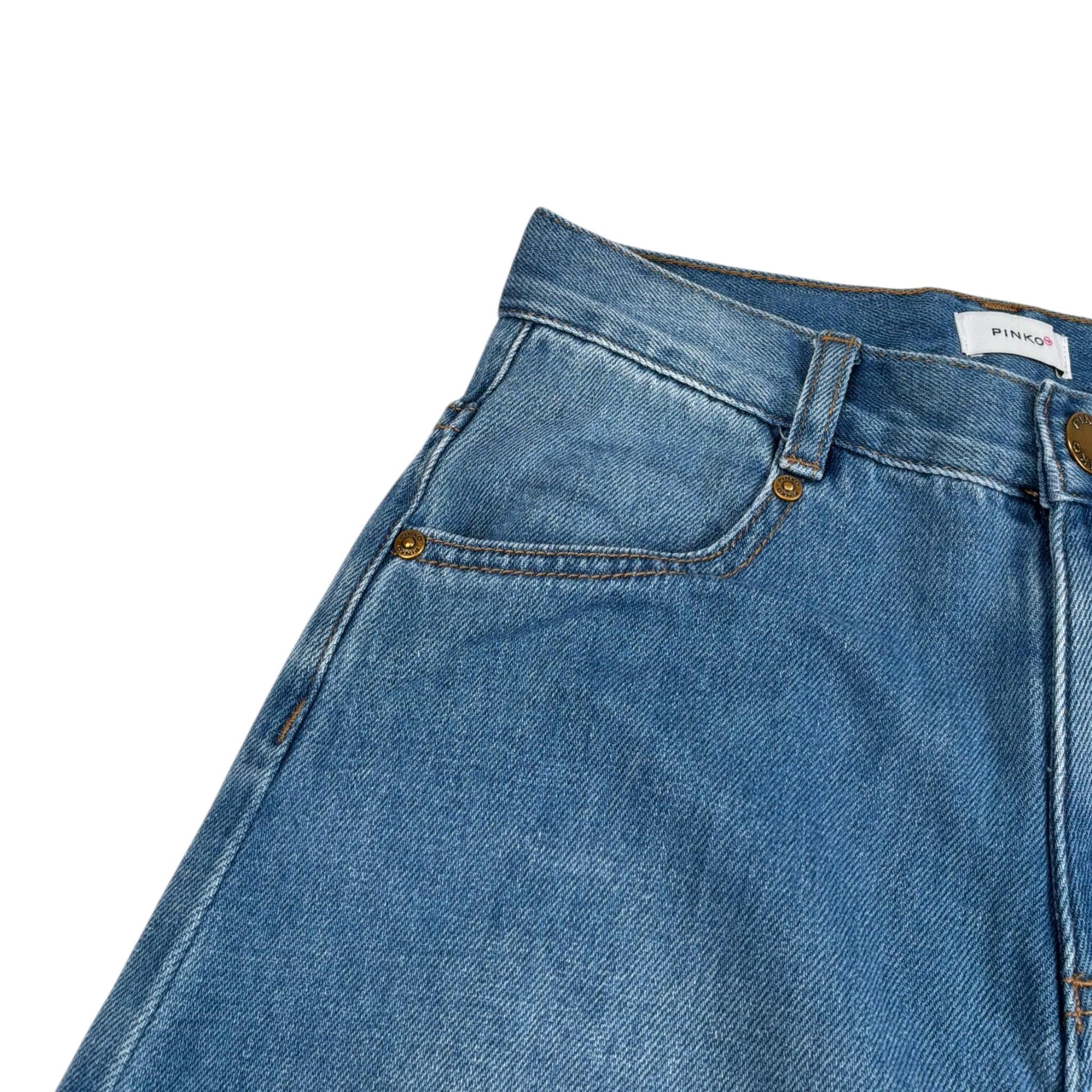 Pinko Jeans Tinta Unita con Logo  per Bambina KFPA012X AZZURRO PINKO 