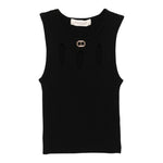 Twinset Canotta Tinta Unita con Logo per Bambina 251GJ3413X NERO TWINSET 