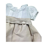 Le Bebe Abito Mezza Manica Bicolore per Neonata LBG6327 BIANCO/BEIGE LE BEBE 