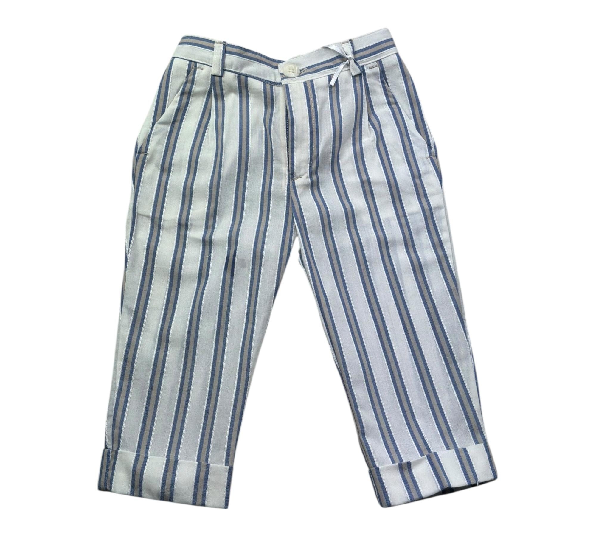 Manuel & Frank Pantalone Tinta Unita Fantasia A Righe per Bambino BRFMN BIANCO MANUEL & FRANK 