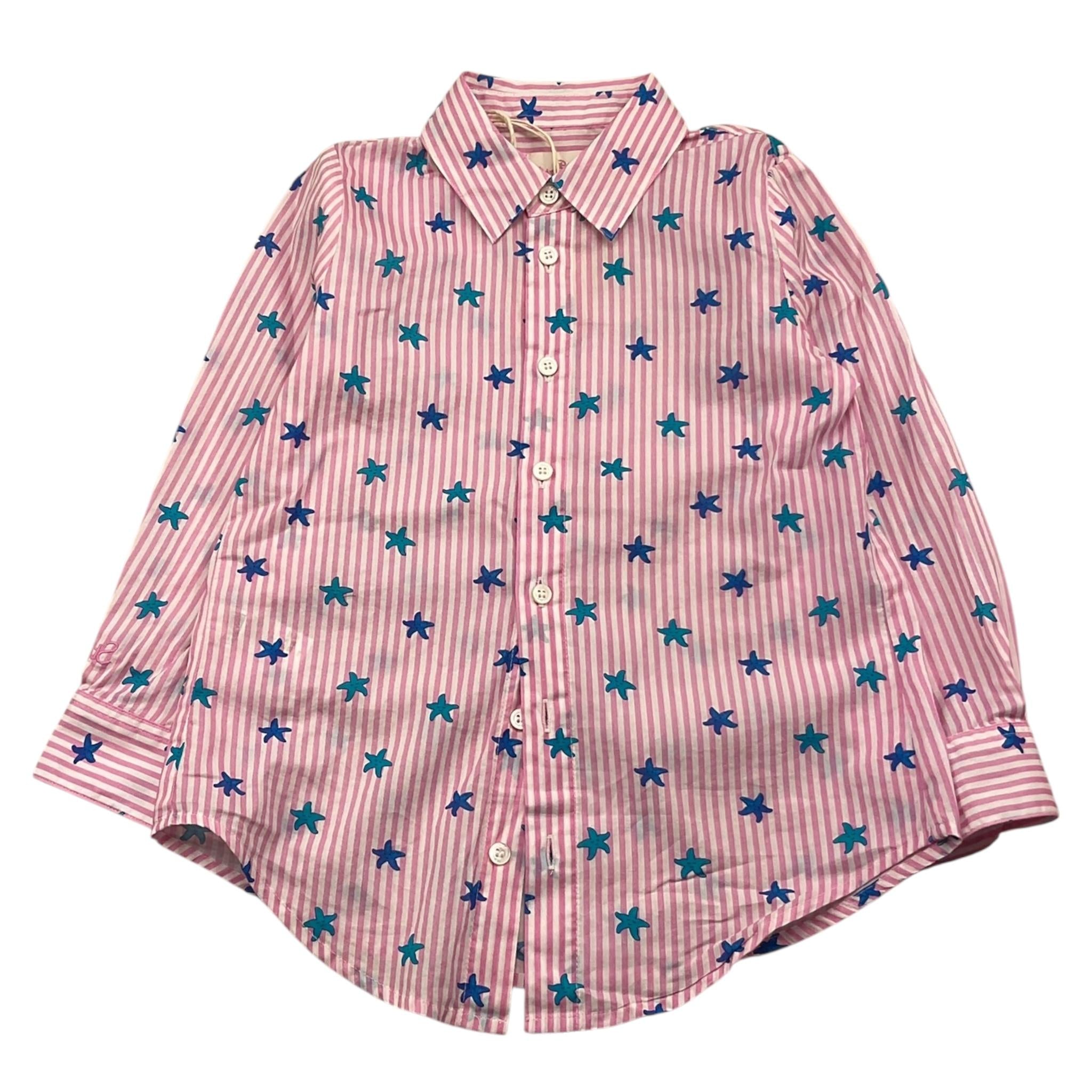 Saint Barth Camicia Bicolore con Fantasia A Righe per Bambina BRIG003XX BIANCO/ROSA SAINT BARTH 