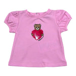 Moschino T-Shirt Girocollo Tinta Unita con Stampa per Neonata MLM02B ROSA MOSCHINO 