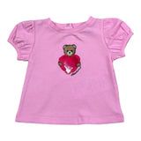 Moschino T-Shirt Girocollo Tinta Unita con Stampa per Neonata MLM02B ROSA MOSCHINO 