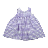 Magil Abito Bicolore con Fantasia A Quadri per Neonata HN20106N BIANCO/LILLA MAGIL 