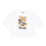 Moschino T-Shirt Girocollo Tinta Unita con Stampa per Bambina HDM06O BIANCO MOSCHINO 