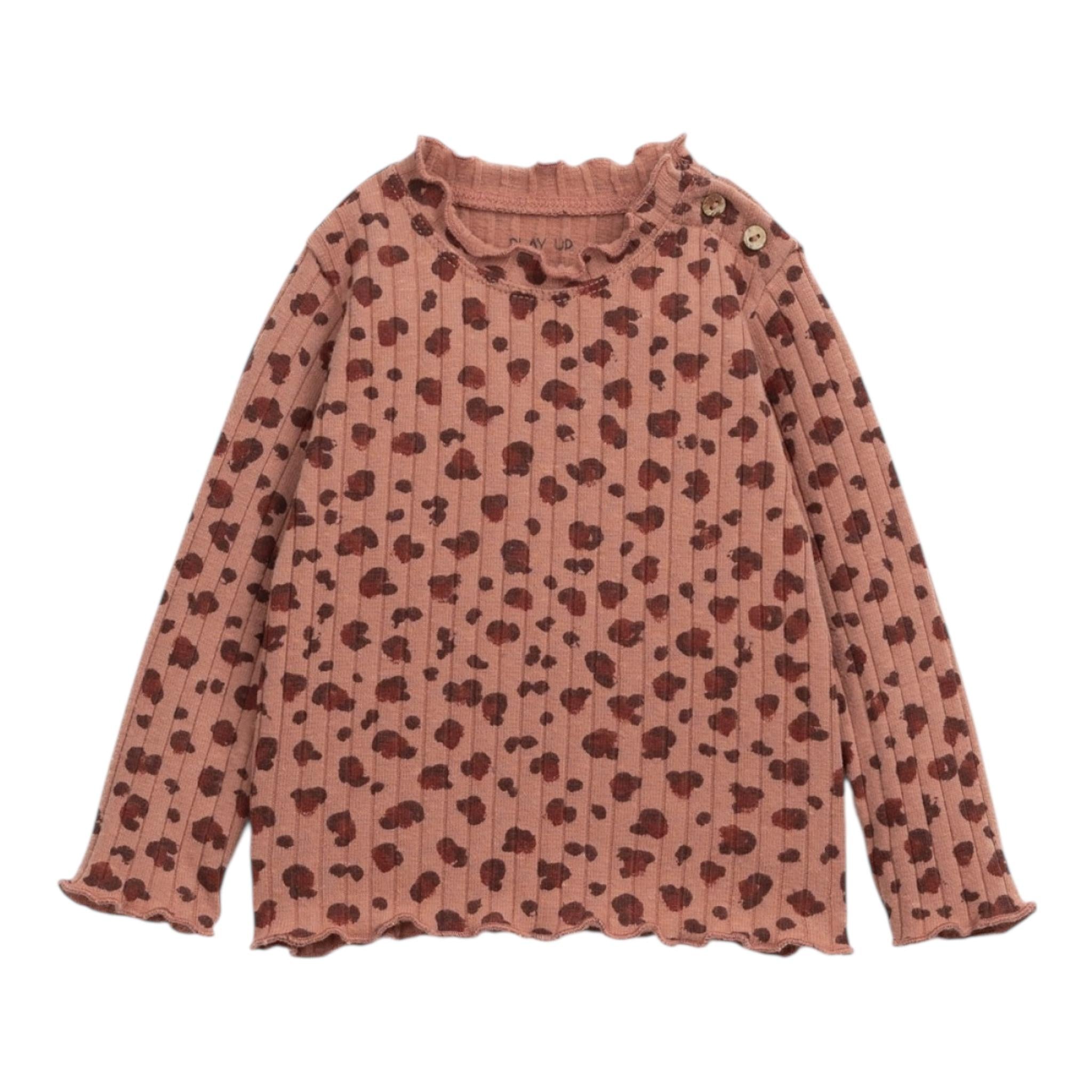 PLAY UP shirt tinta unita con fantasia maculata Terra per Neonata PA022AP11005N TERRA PLAY UP 