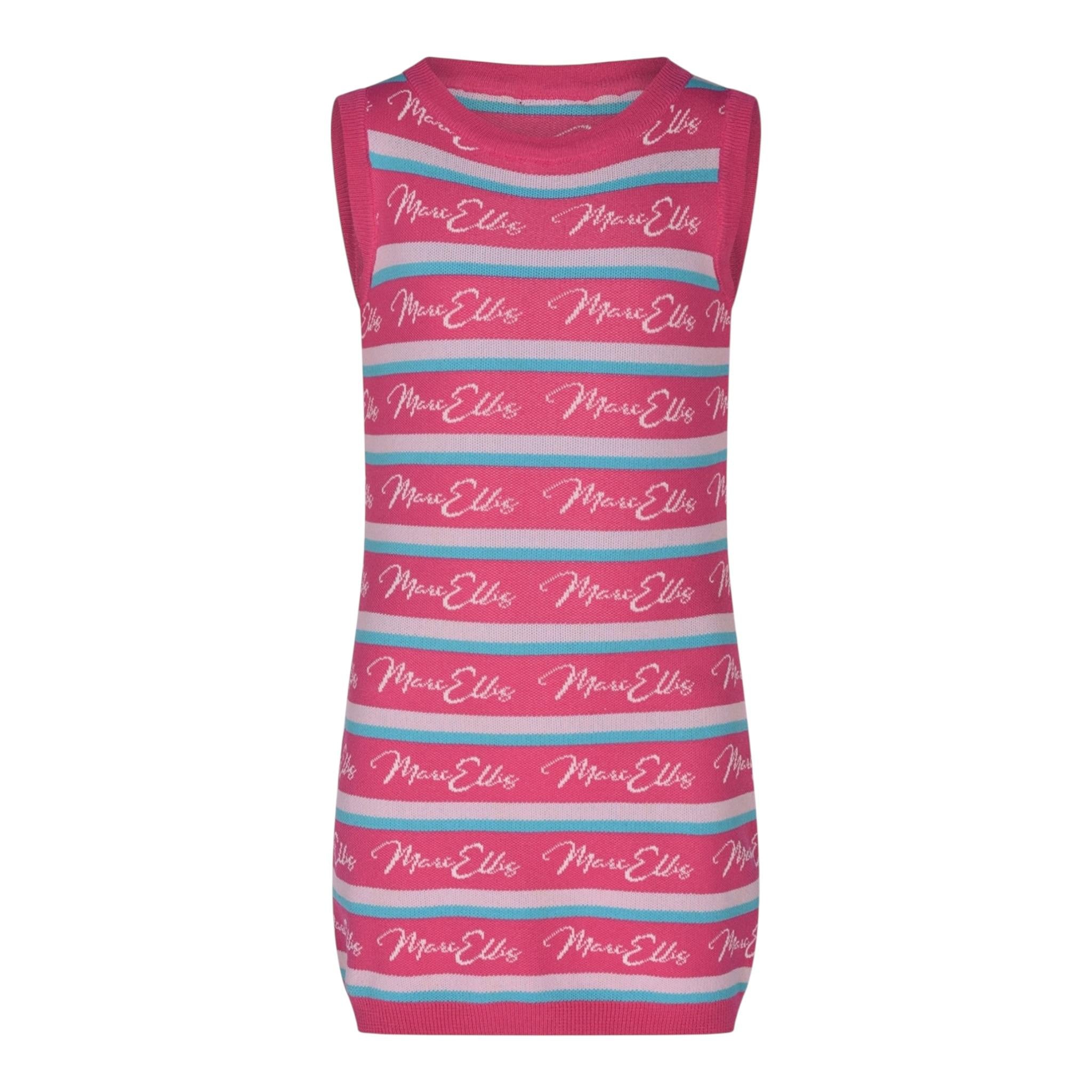 Marc Ellis Abito Giromanica Bicolore con Fantasia A Righe per Bambina JMJDR01203 FUXIA MARC ELLIS 