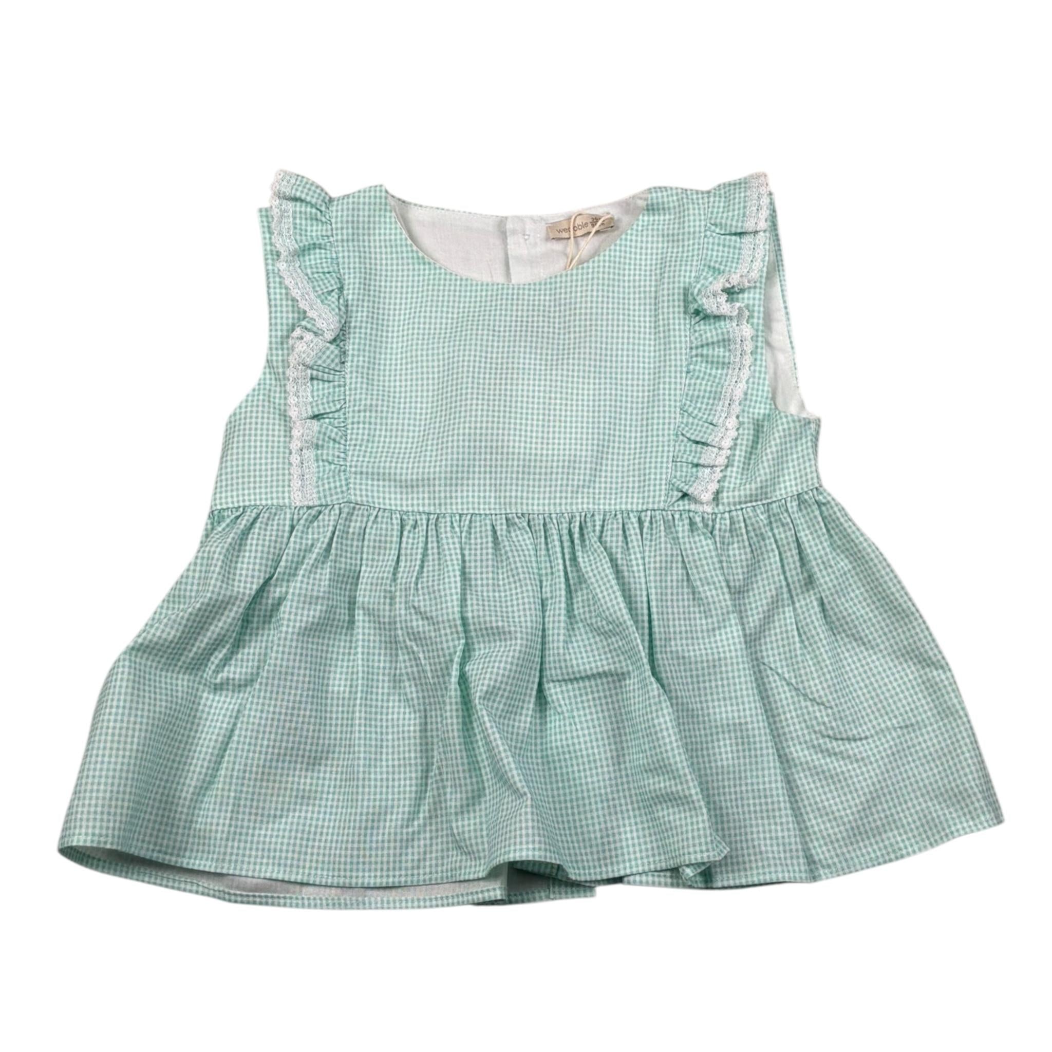 Wedoble Camicia Giromanica Fantasia Quadretti per Bambina V2505720JX VERDE ACQUA WEDOBLE 