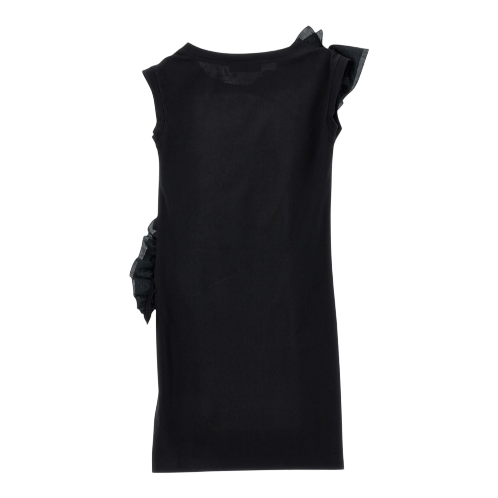 Monnalisa Abito Tinta Unita Giromanica con Balze per Bambina 17E905 NERO MONNALISA 