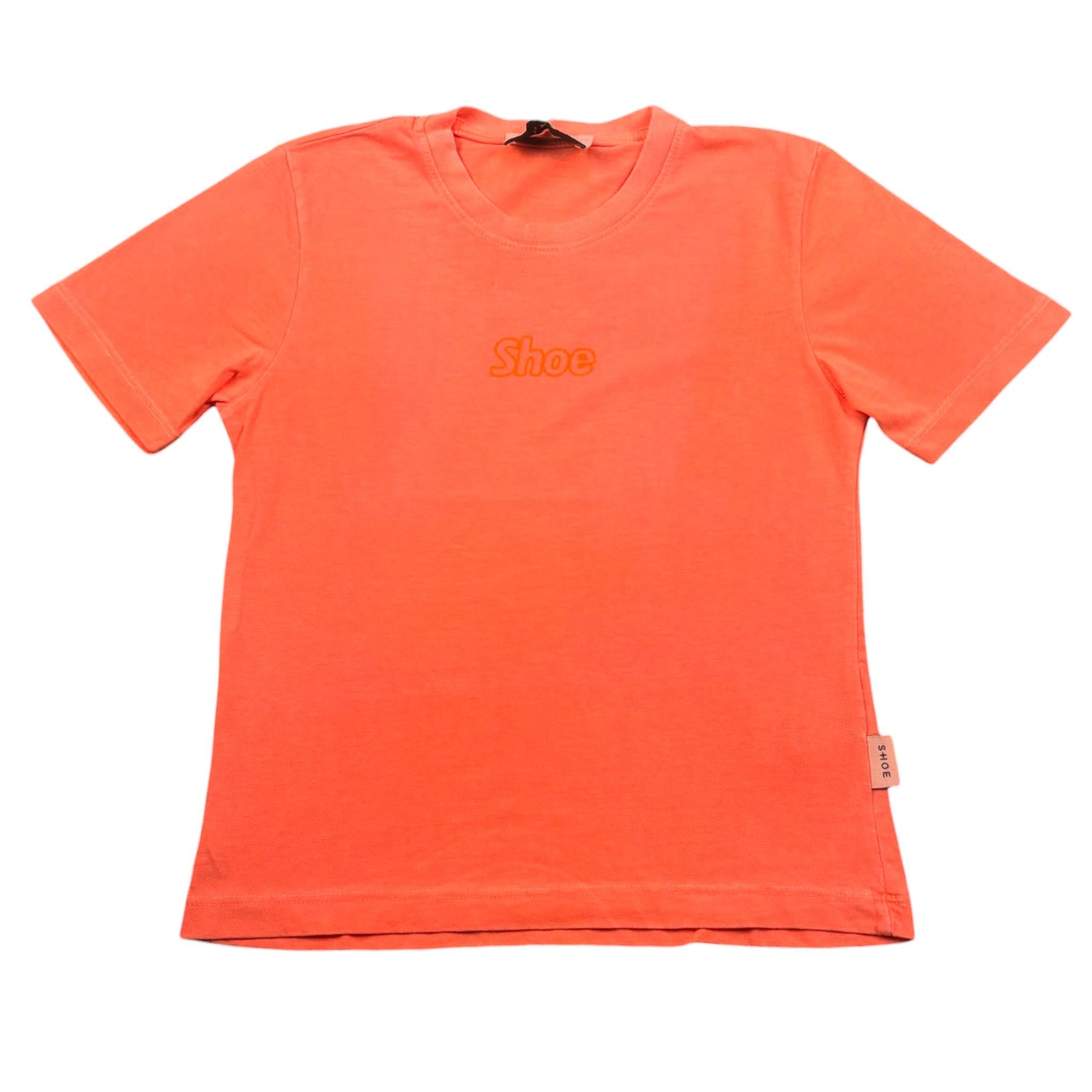 Shoe T-Shirt Girocollo tinta unita con Logo Arancione Fluo per Bambino SHSS25B24 ARANCIONE FLUO SHOE 