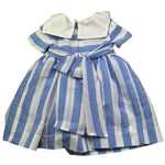 Le Bebe Abito Mezza Manica Fantasia A Righe per Neonata LBG6363 BIANCO/AZZURRO LE BEBE 