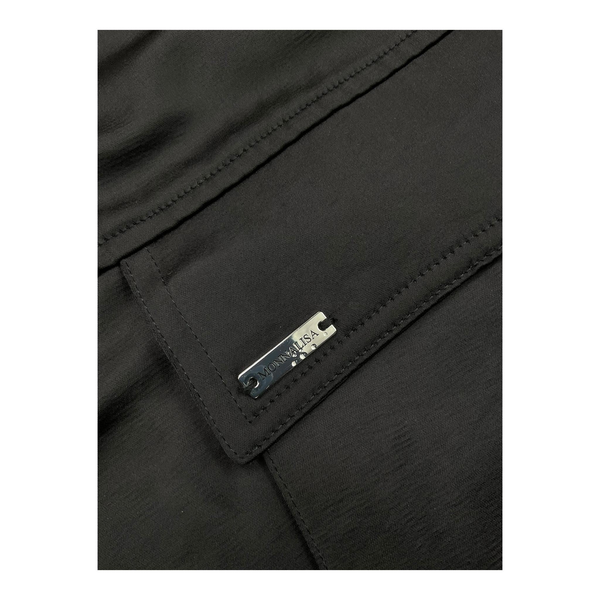 MONNALISA short tinta unita con elastico in vita Nero per Bambina 17D405 NERO MONNALISA 