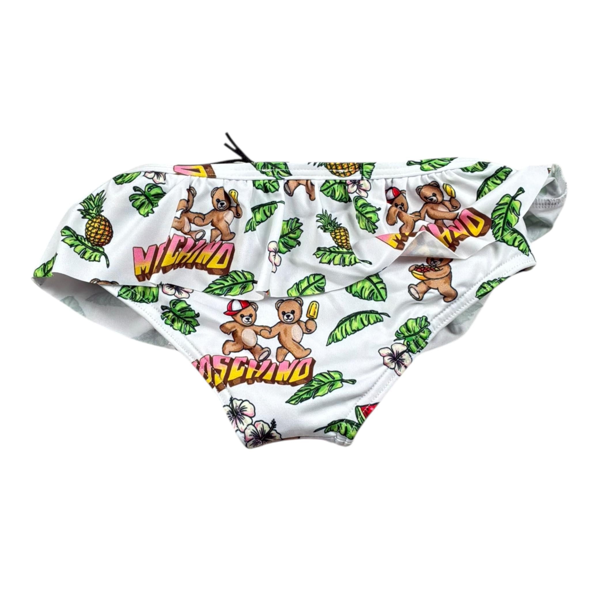 Moschino Costume Modello Slip Tinta Unita con Stampa per Neonata MDL00T BIANCO MOSCHINO 