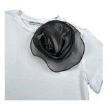 Patrizia Pepe T-Shirt Girocollo Tinta Unita con Applicazione per Bambina 7M0897 BIANCO PATRIZIA PEPE 