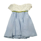 La Stupenderia Abito Bicolore con Fiori E Fantasia A Righe per Bambina JAB84 BIANCO/AZZURRO LA STUPENDERIA 