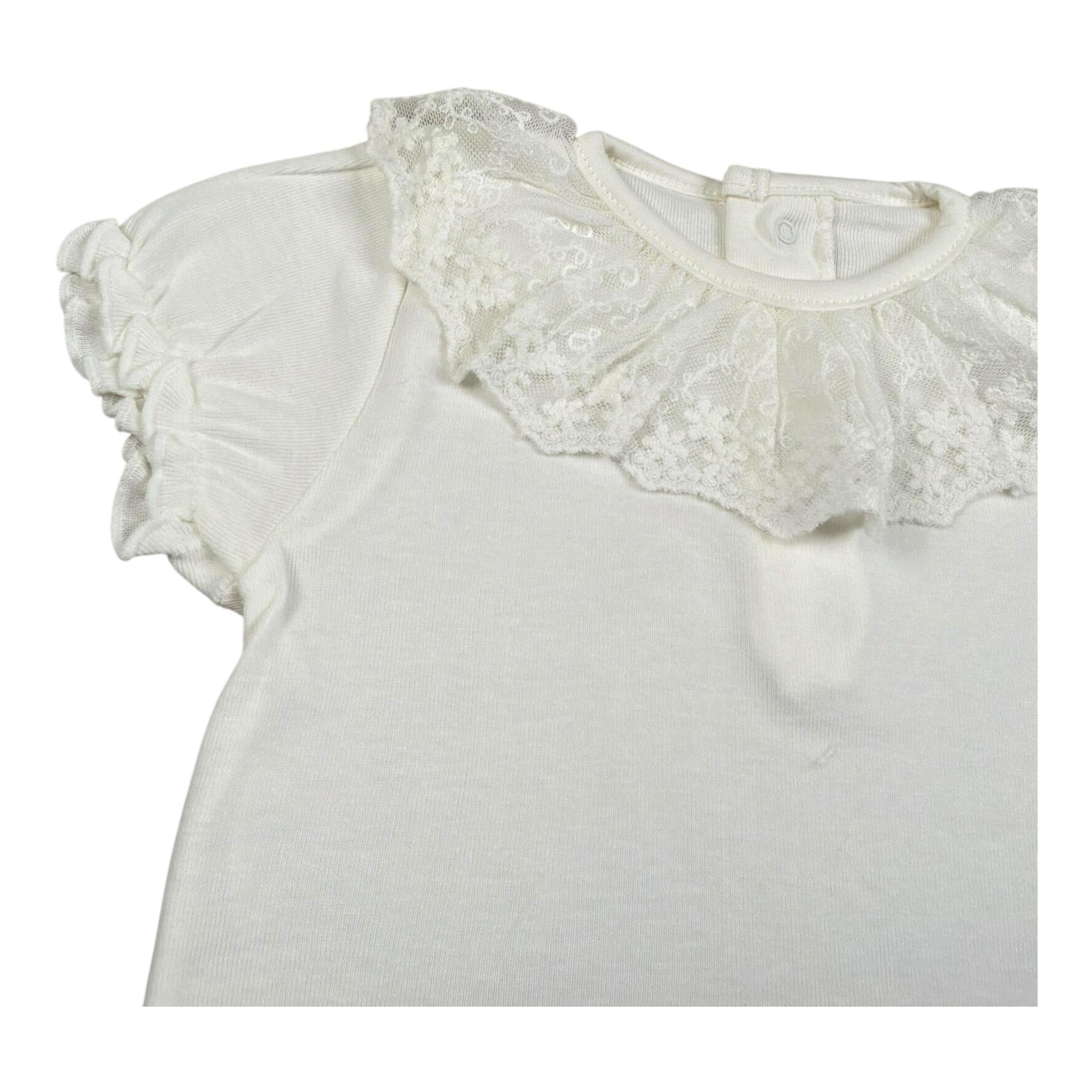 Calamaro Body Mezza Manica Tinta Unita con Colletto per Neonata 19109 PANNA CALAMARO 