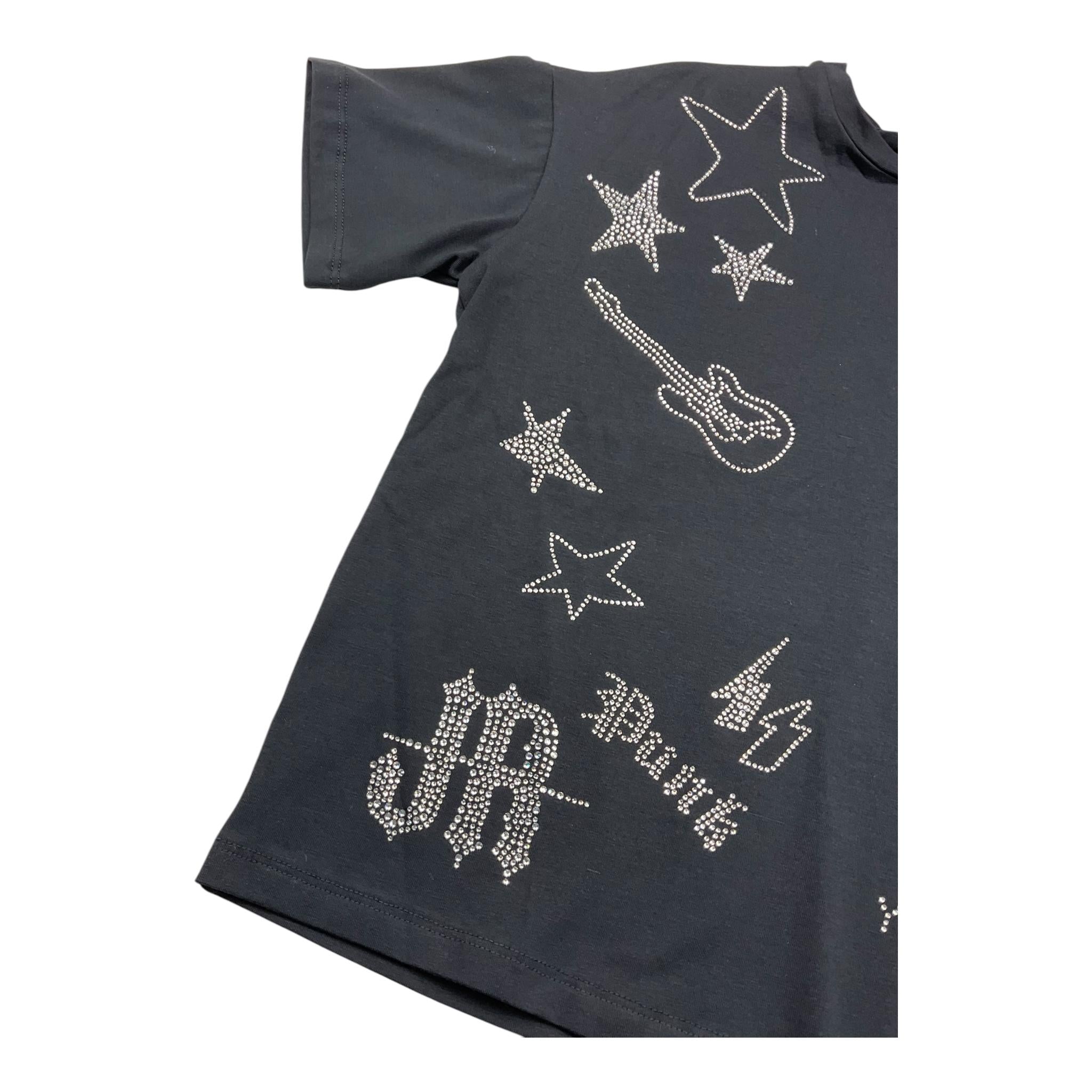 JOHN RICHMOND t-shirt girocollo tinta unita con brillantini Nero per Bambina RGA25040TS NERO JOHN RICHMOND 
