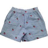 Saint Barth Short Fantasia A Righe con Ricami Fragole per Bambina MEAVEJRR BIANCO/BLU SAINT BARTH 