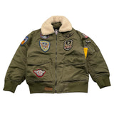 TOP GUN giubbotto tinta unita cn ricami e collo pelliccia Verde per Bambino 02G0592 VERDE TOP GUN 