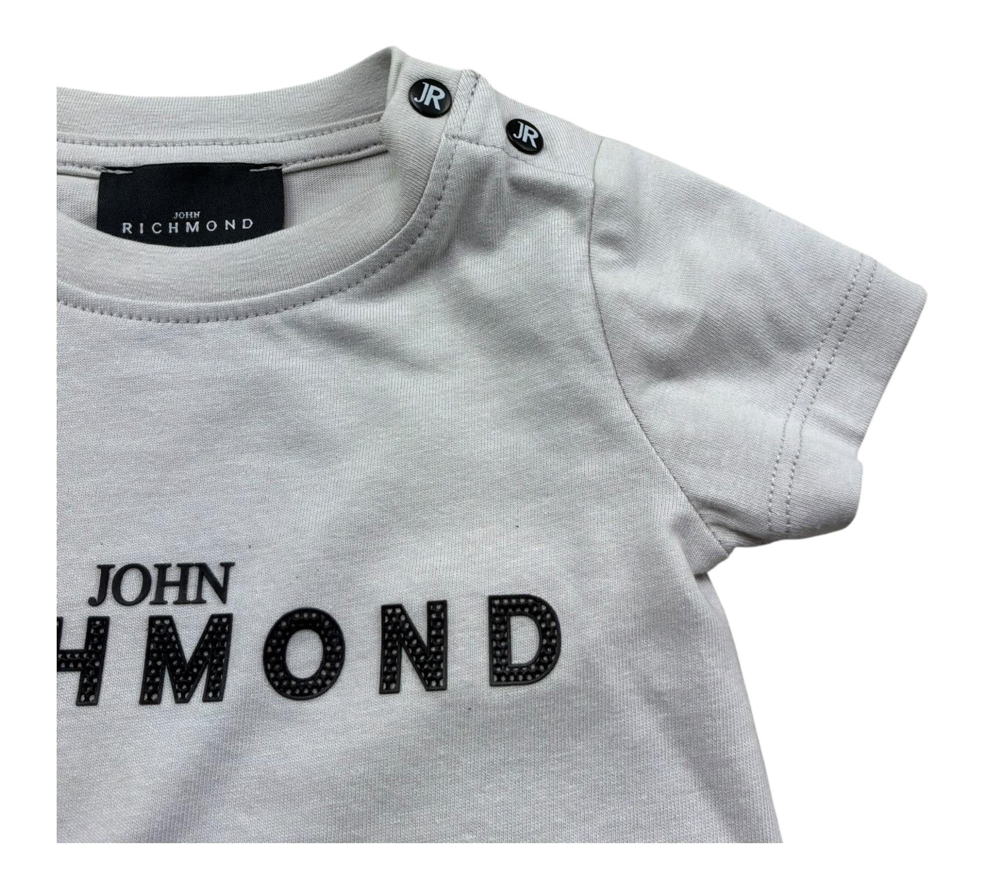 John Richmond T-Shirt Girocollo Tinta Unita con Stampa per Neonato RIP26002TS GRIGIO JOHN RICHMOND 