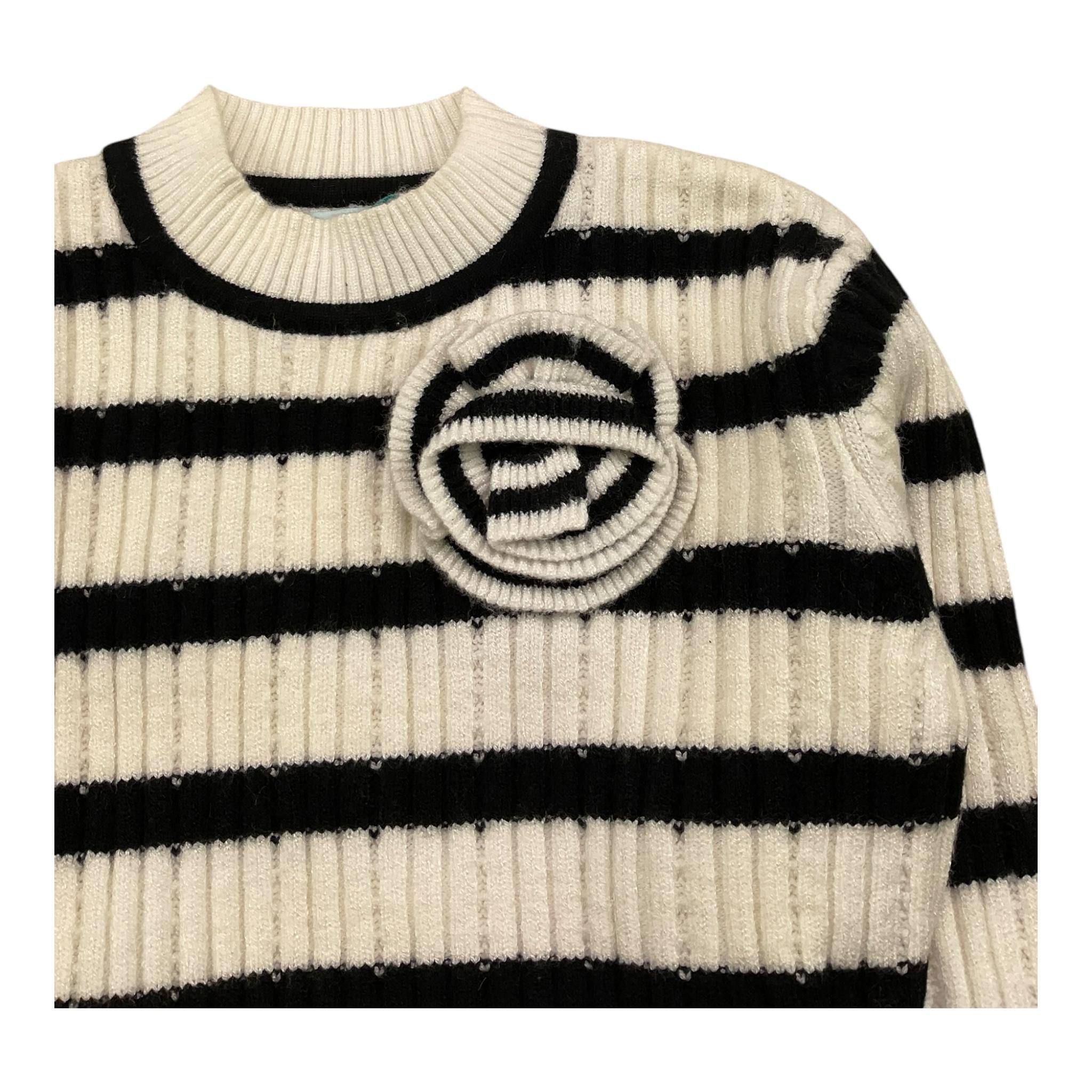 ABEL & LULA maglia mezzo collo tinta unita fantasia a righe Panna per Bambina 5829 PANNA ABEL & LULA 