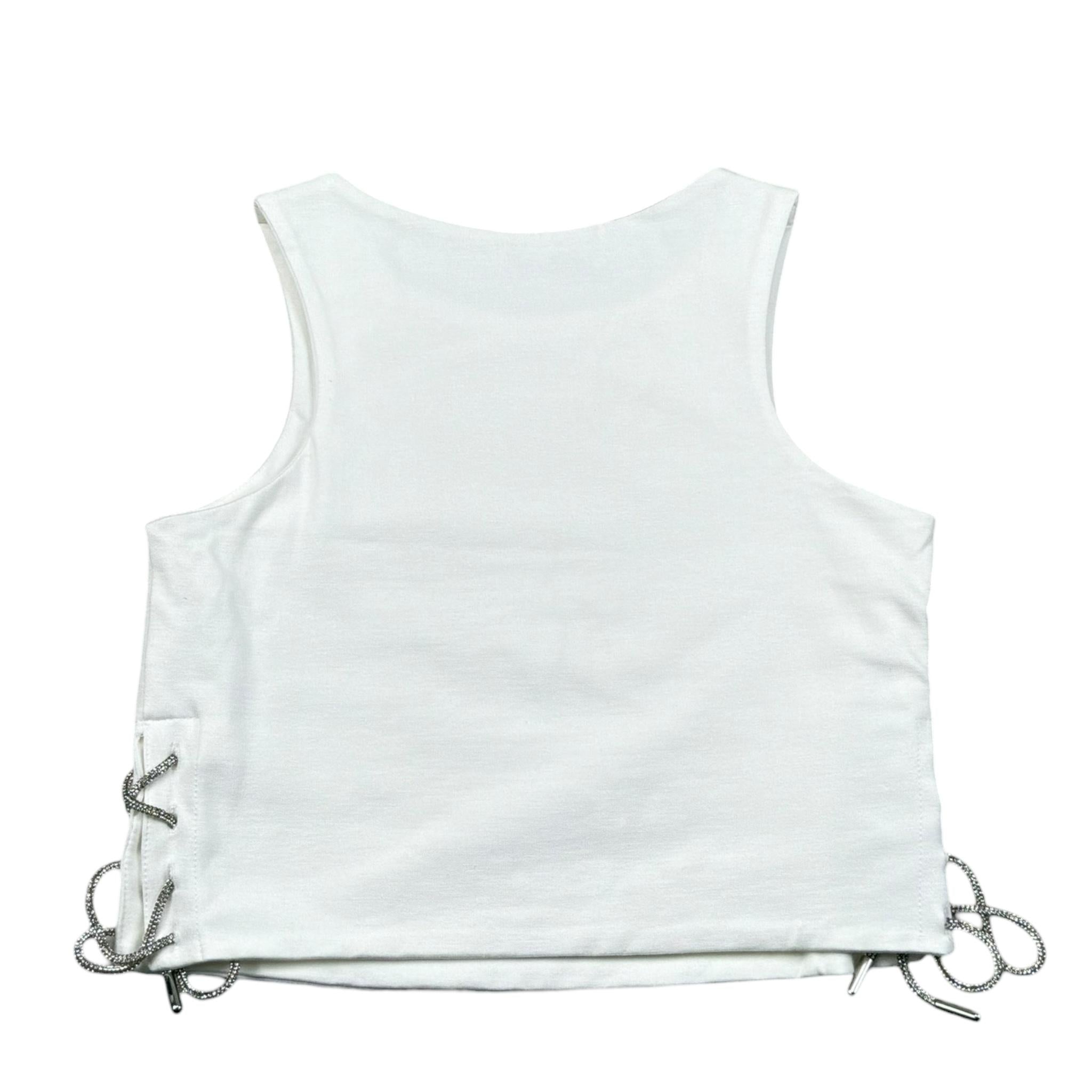 Lu Lu By Miss Grant Canotta Tinta Unita con Applicazioni per Bambina LL3418 BIANCO LU LU BY MISS GRANT 