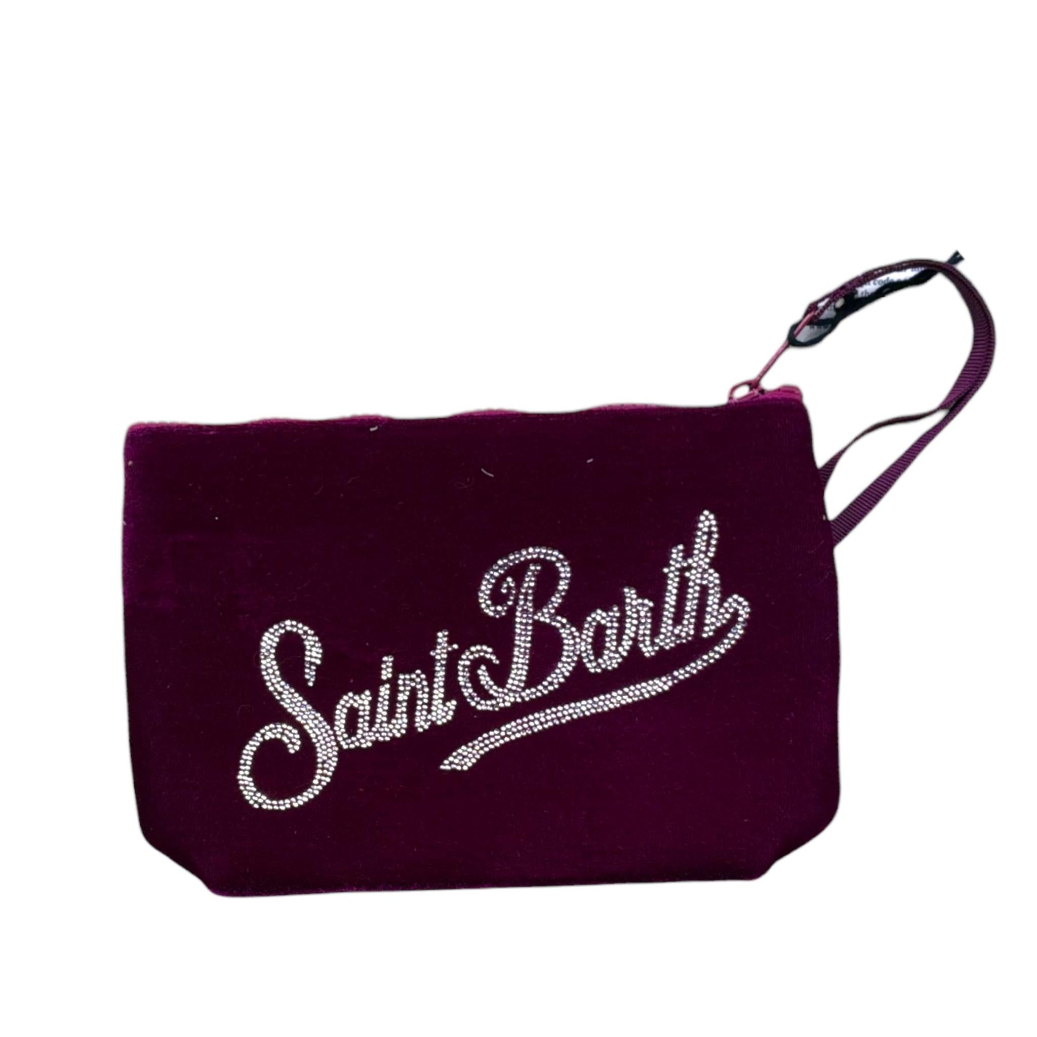 Saint Barth Pochette Tinta Unita con Stampa per Bambina ALINEVELVET VIOLA SAINT BARTH 