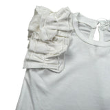 M+E' T-Shirt Girocollo tinta unita con Rouches Bianco per Neonata UE1735 BIANCO M+E' 