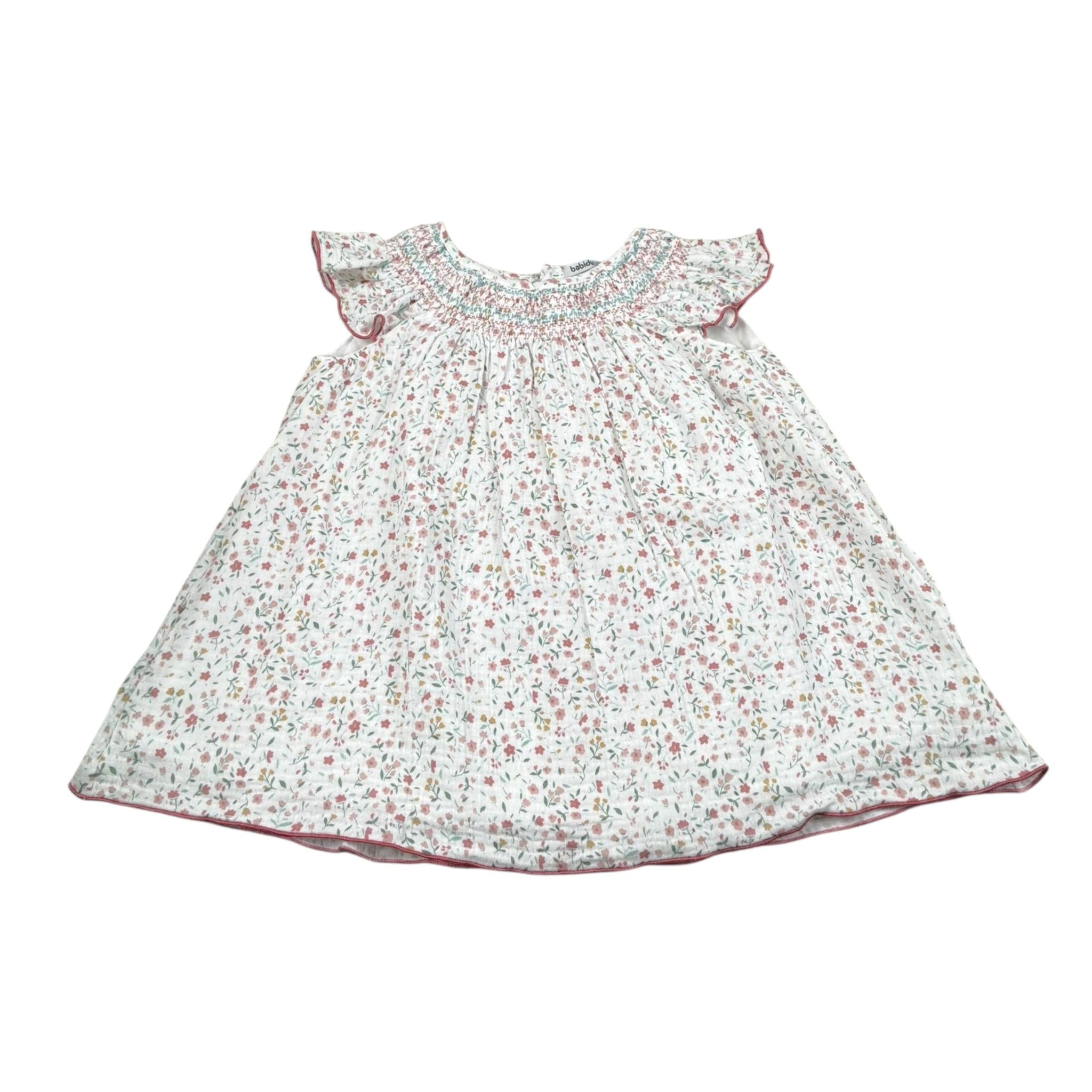 Babidu Abito Tinta Unita con Stampa per Bambina 90406J BIANCO BABIDU 