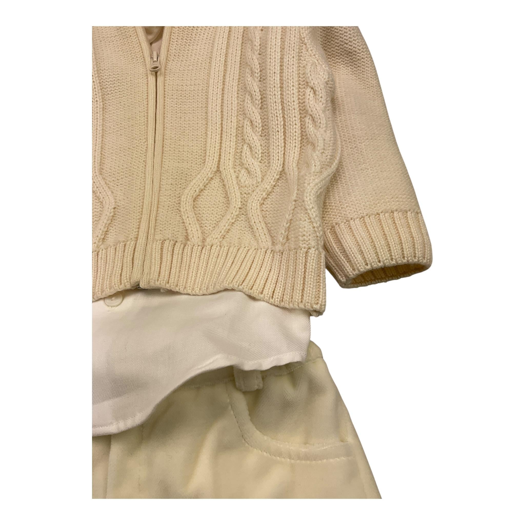 MINU' completo 4 pezzi cardigan-camicia-pantalone-papilln Panna per Neonato M3953L4 PANNA MINU' 