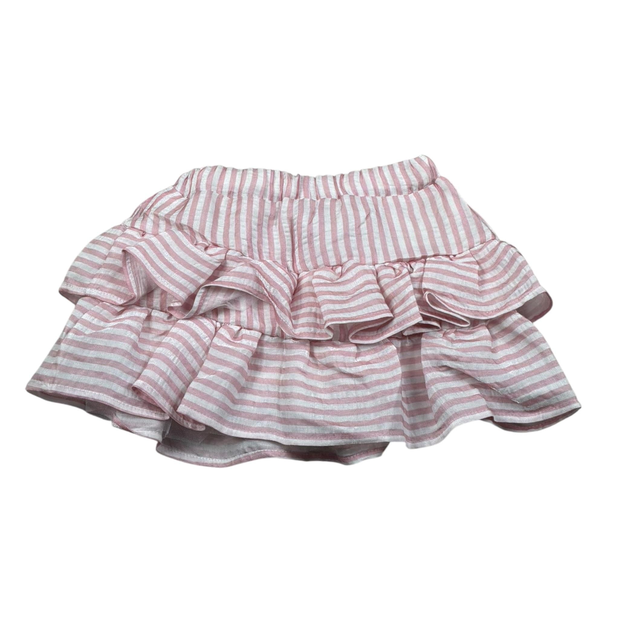 M+E' Gonna Tinta Unita con Fantasia A Righe per Neonata UE1778XXX BIANCO/ROSA M+E' 