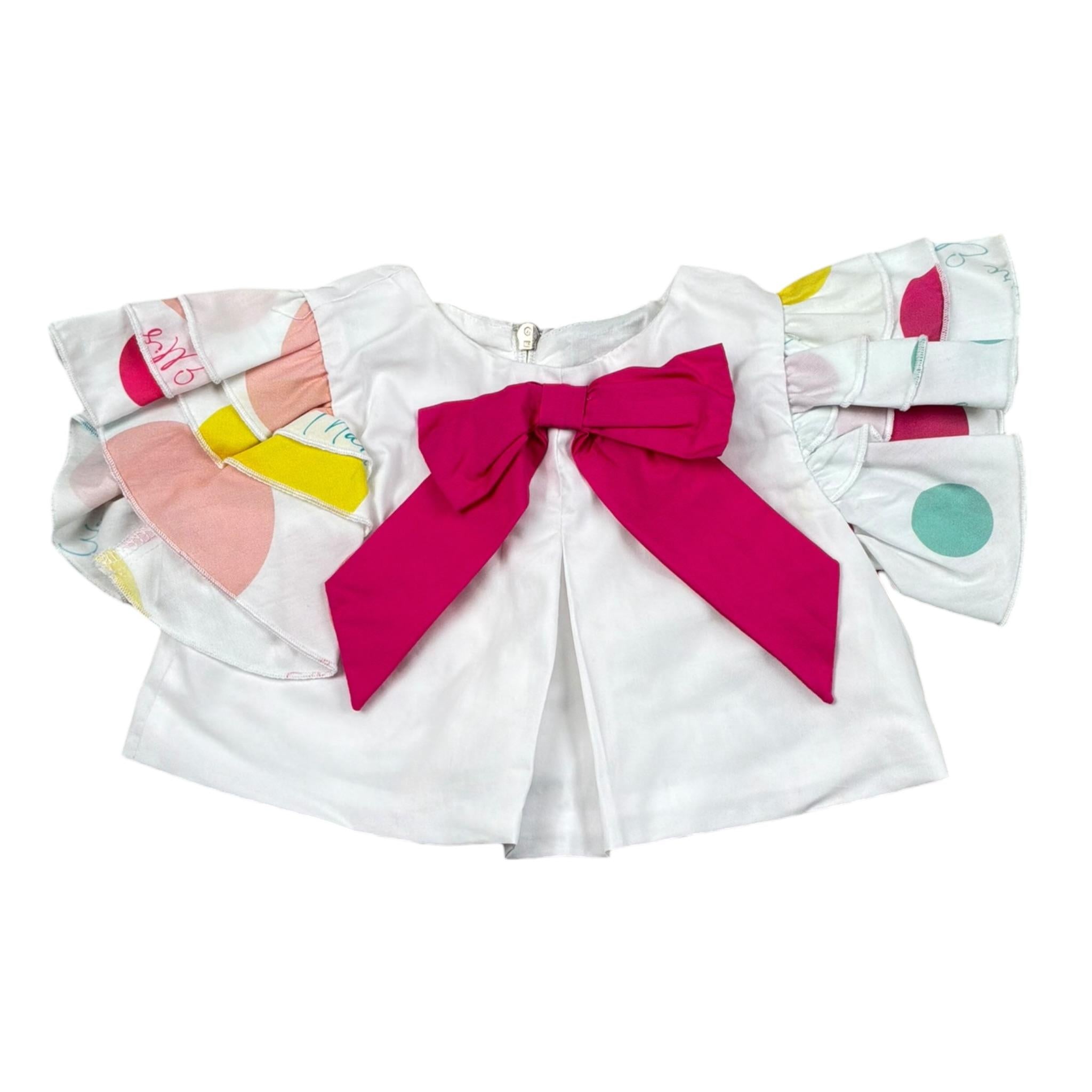 Marc Ellis Top Tinta Unita con Applicazioni per Neonata JMNSH16784 BIANCO MARC ELLIS 