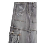 Monnalisa Jeans Tinta Unita Modello Palazzo con Tasconi per Bambina 19D406 GRIGIO MONNALISA 