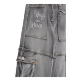Monnalisa Jeans Tinta Unita Modello Palazzo con Tasconi per Bambina 19D406 GRIGIO MONNALISA 