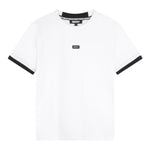 DKNY t-shirt girocollo tinta unita cn profili in contrasto Bianco per Bambino D60197 BIANCO DKNY 