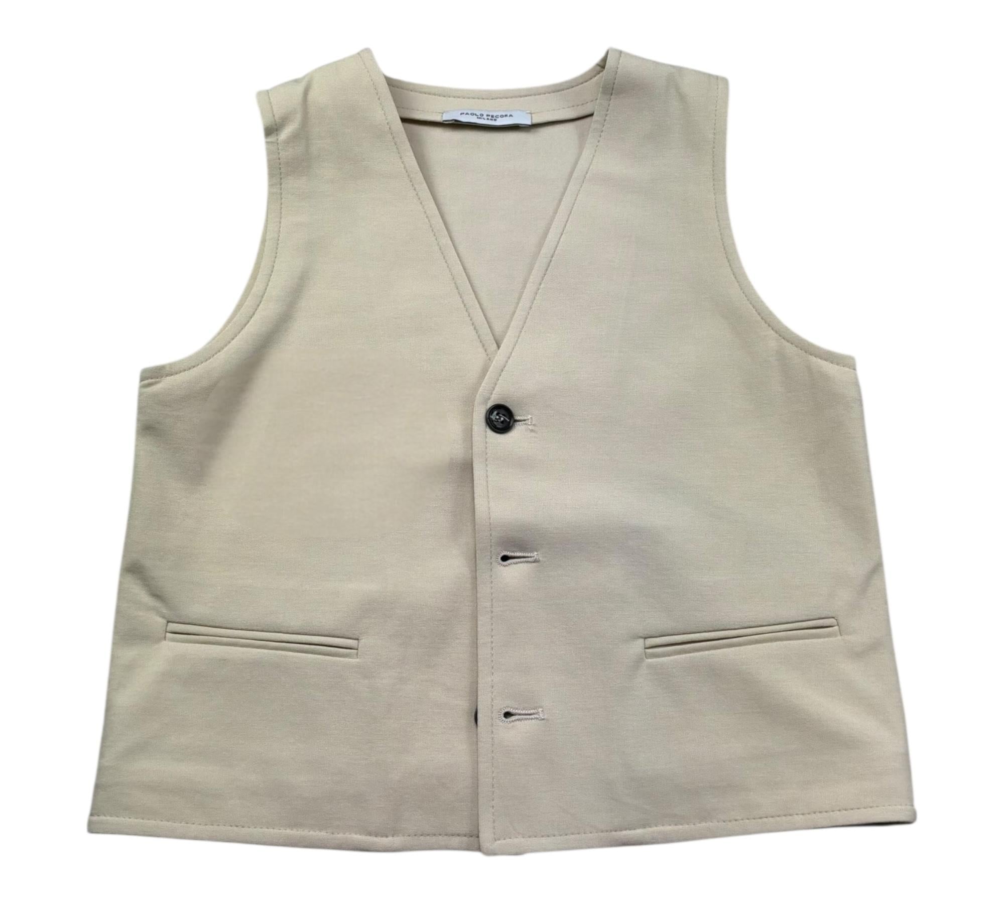Paolo Pecora Gilet Tinta Unita per Bambino PP4208 SABBIA PAOLO PECORA 