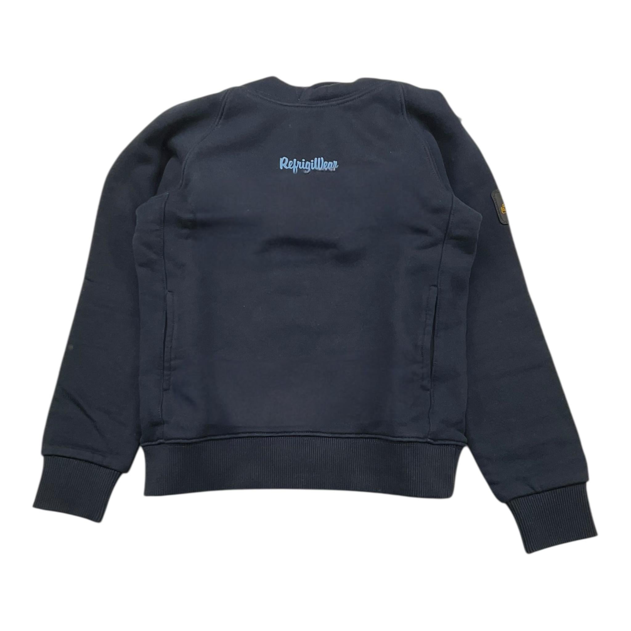 REFRIGIWEAR felpa tinta unita con cappuccio e stampa Blu per Bambino RW315 BLU REFRIGIWEAR 