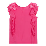 Monnalisa Camicia Giromanica Tinta Unita con Applicazioni per Bambina 175603FS ROSA FLUO MONNALISA 