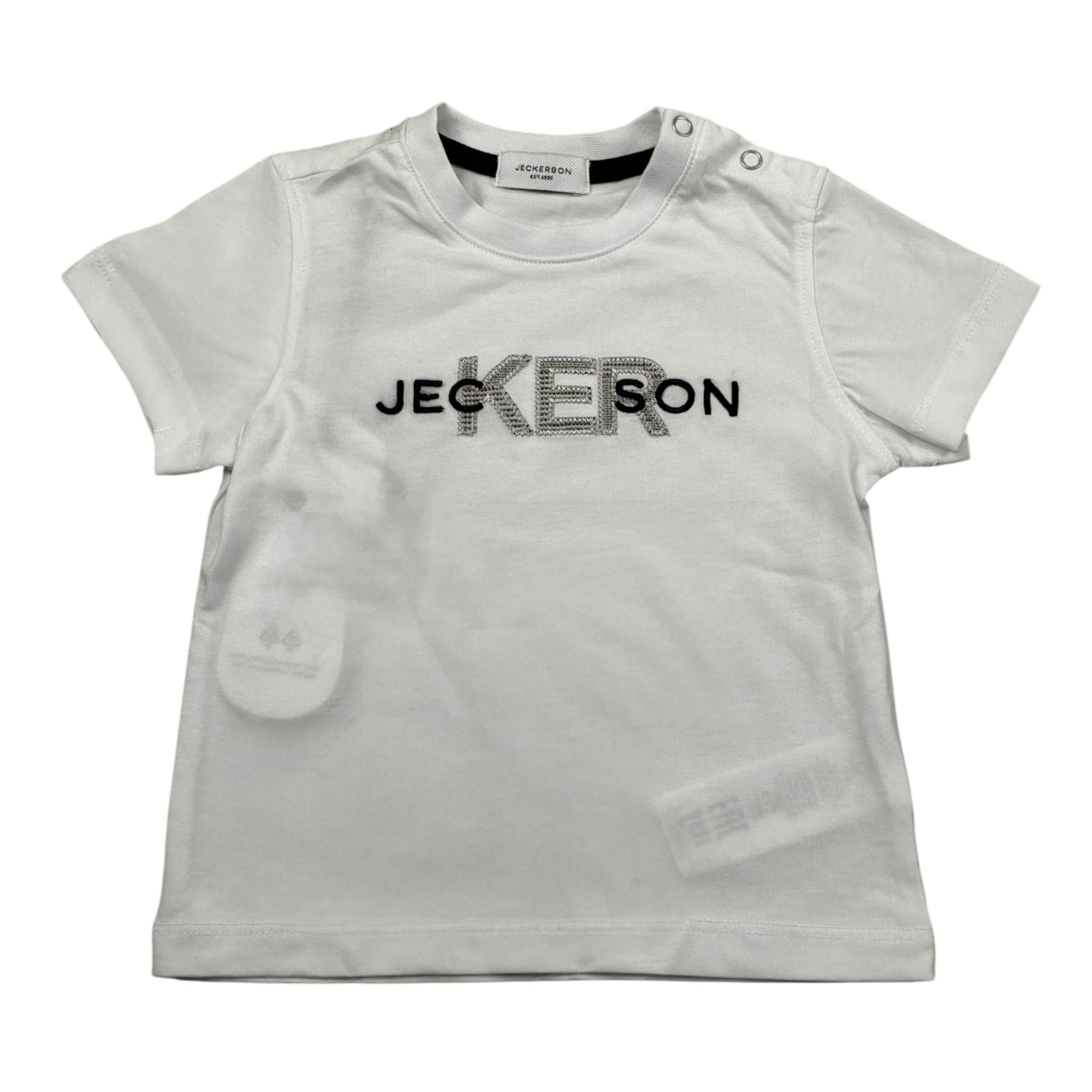 Jeckerson T-Shirt Girocollo Tinta Unita con Stampa per Neonato JN4028 BIANCO JECKERSON 