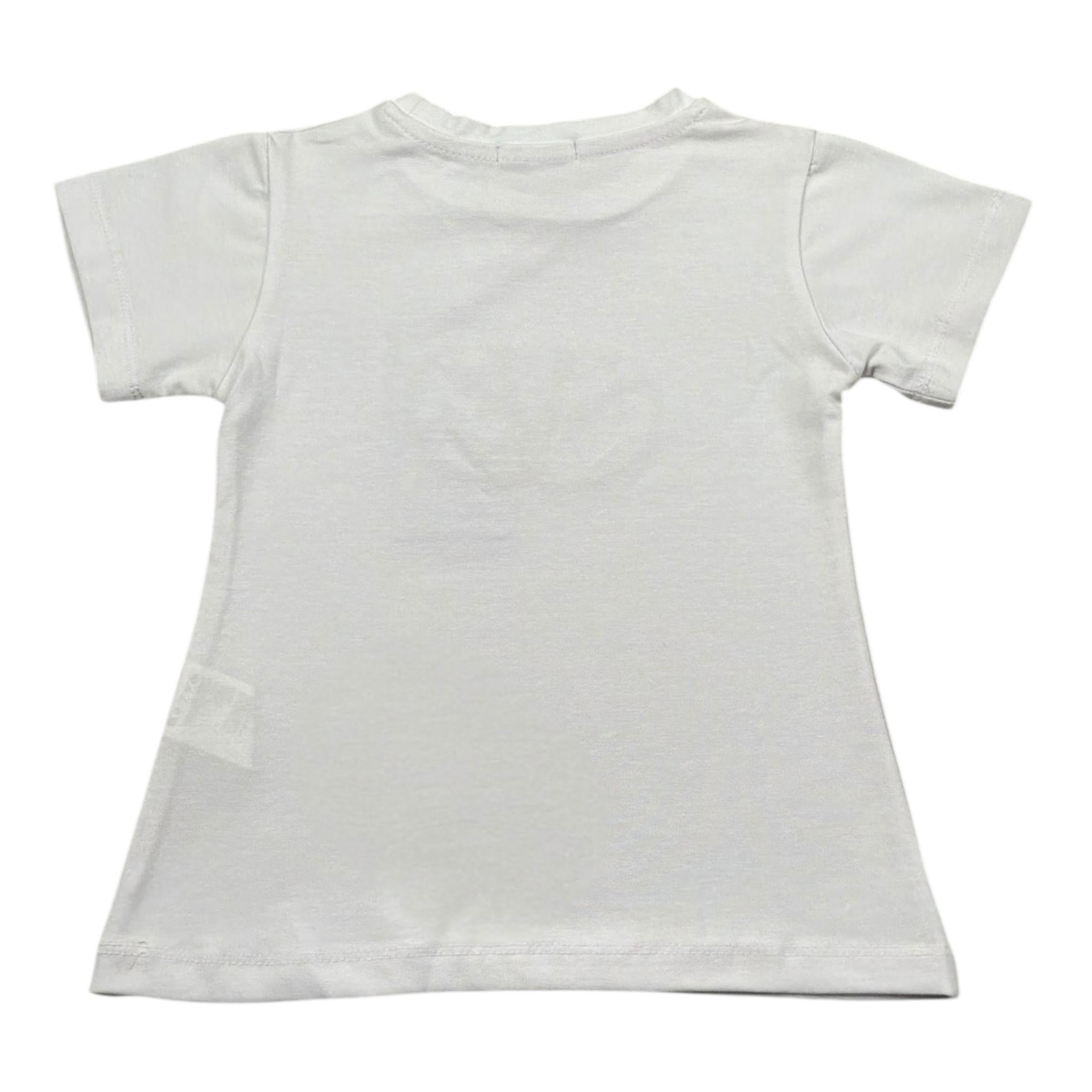 Fun & Fun T-Shirt Girocollo Tinta Unita con Paillettes per Bambina FNBTS16755 BIANCO FUN & FUN 