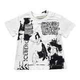 Iceberg T-Shirt Girocollo Tinta Unita con Stampe In Contrasto per Neonato TSICE5123BXX BIANCO ICEBERG 