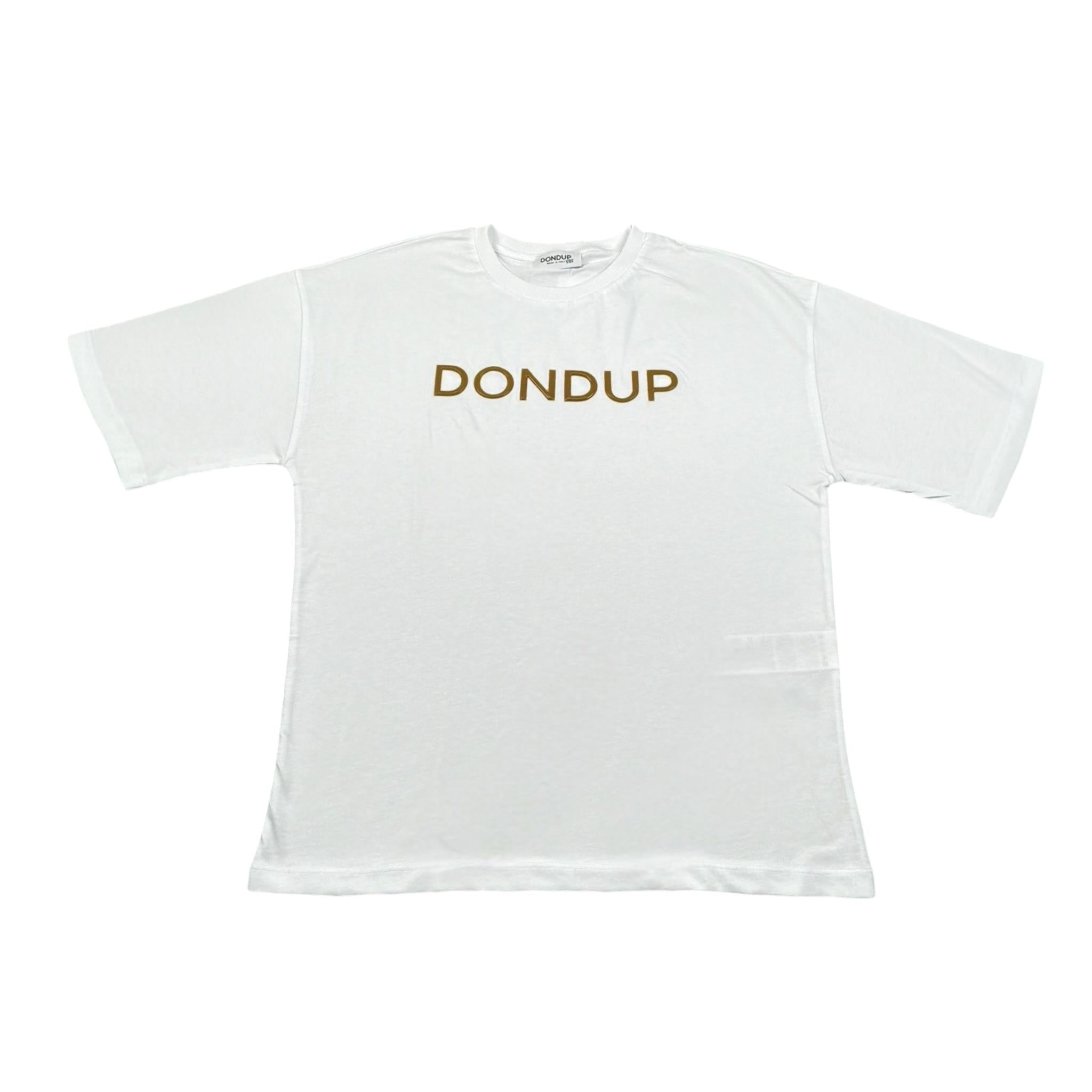 Dondup T-Shirt Tinta Unita con Stampa per Bambino DMTS034X BIANCO DONDUP 