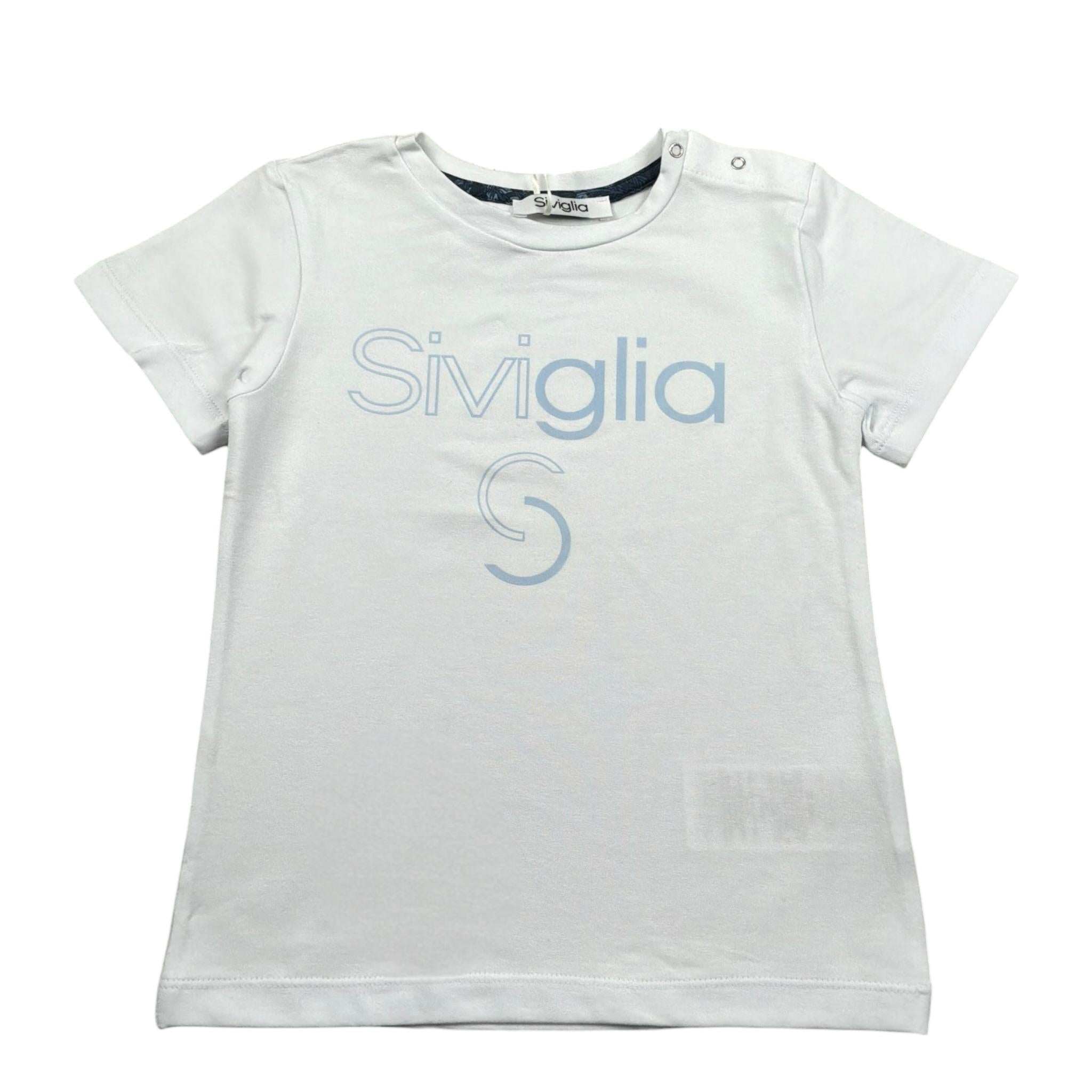 Siviglia T-Shirt Girocollo Tinta Unita con Stampa per Neonato SVNTS17286 BIANCO SIVIGLIA 