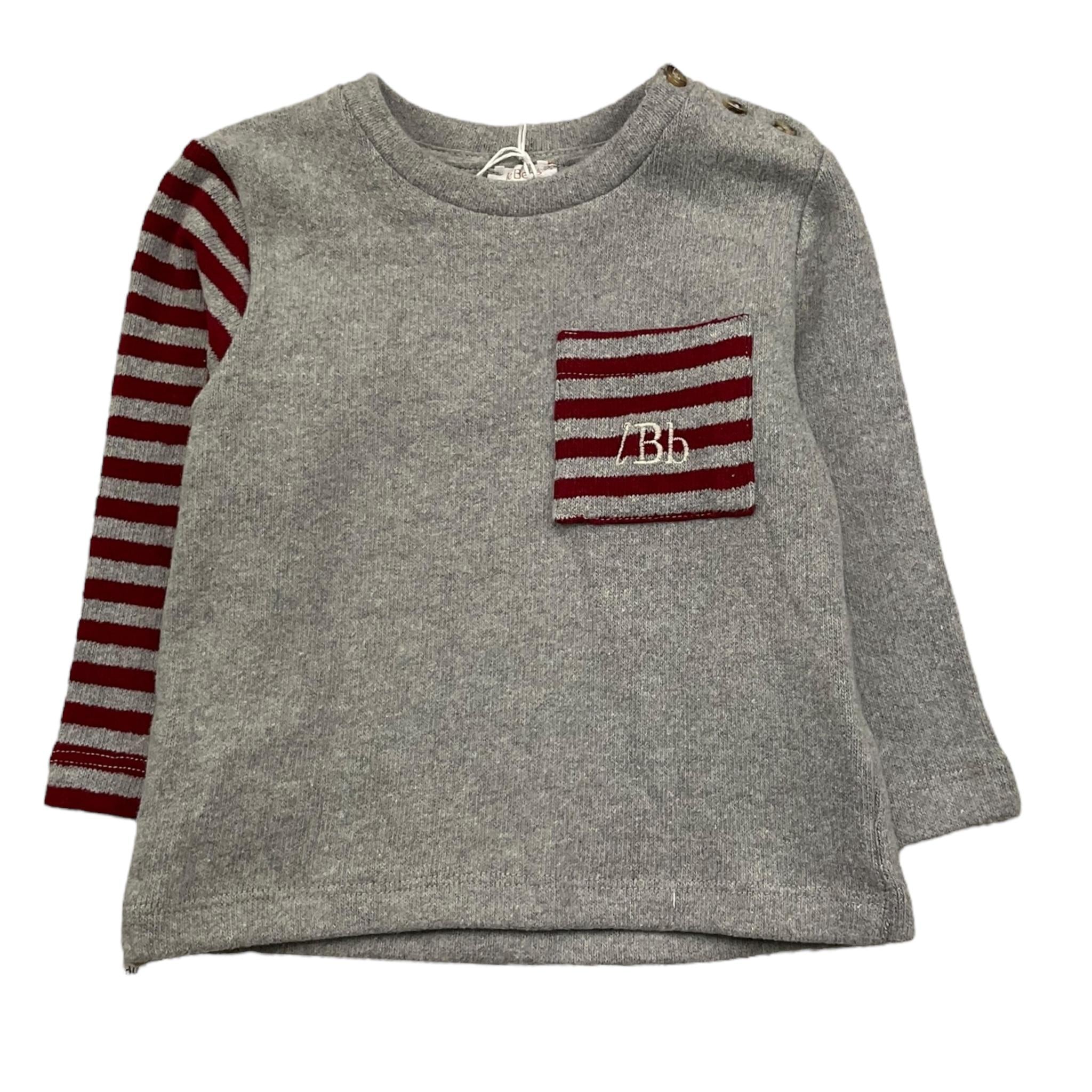 LE BEBE' maglia girocollo tinta unita con taschino Grigio per Neonato LBB5158 GRIGIO LE BEBE' 