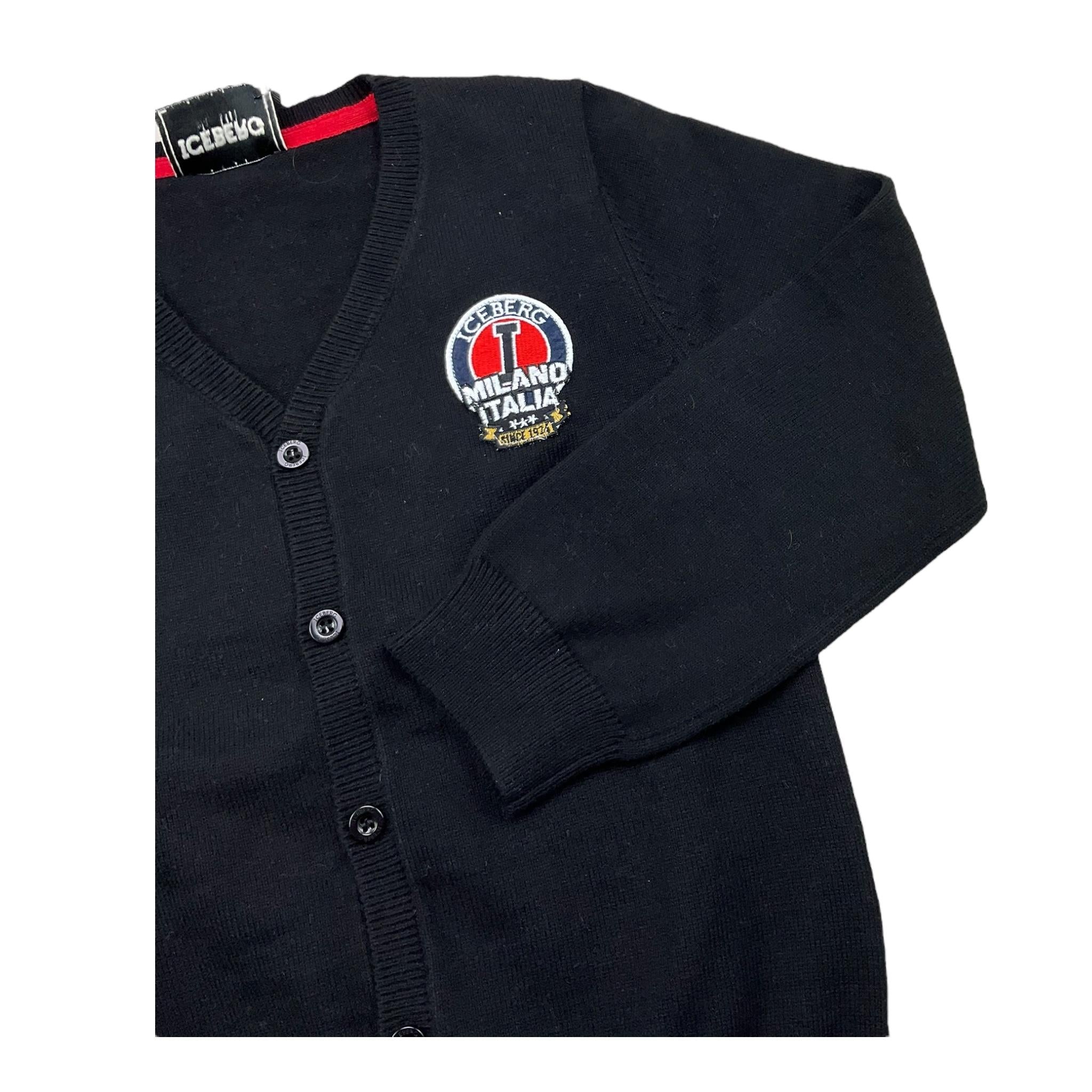 CESARE PACIOTTI cardigan scollo a v tinta unita cn applicazioni Nero per Bambino MGICE5313BX NERO CESARE PACIOTTI 