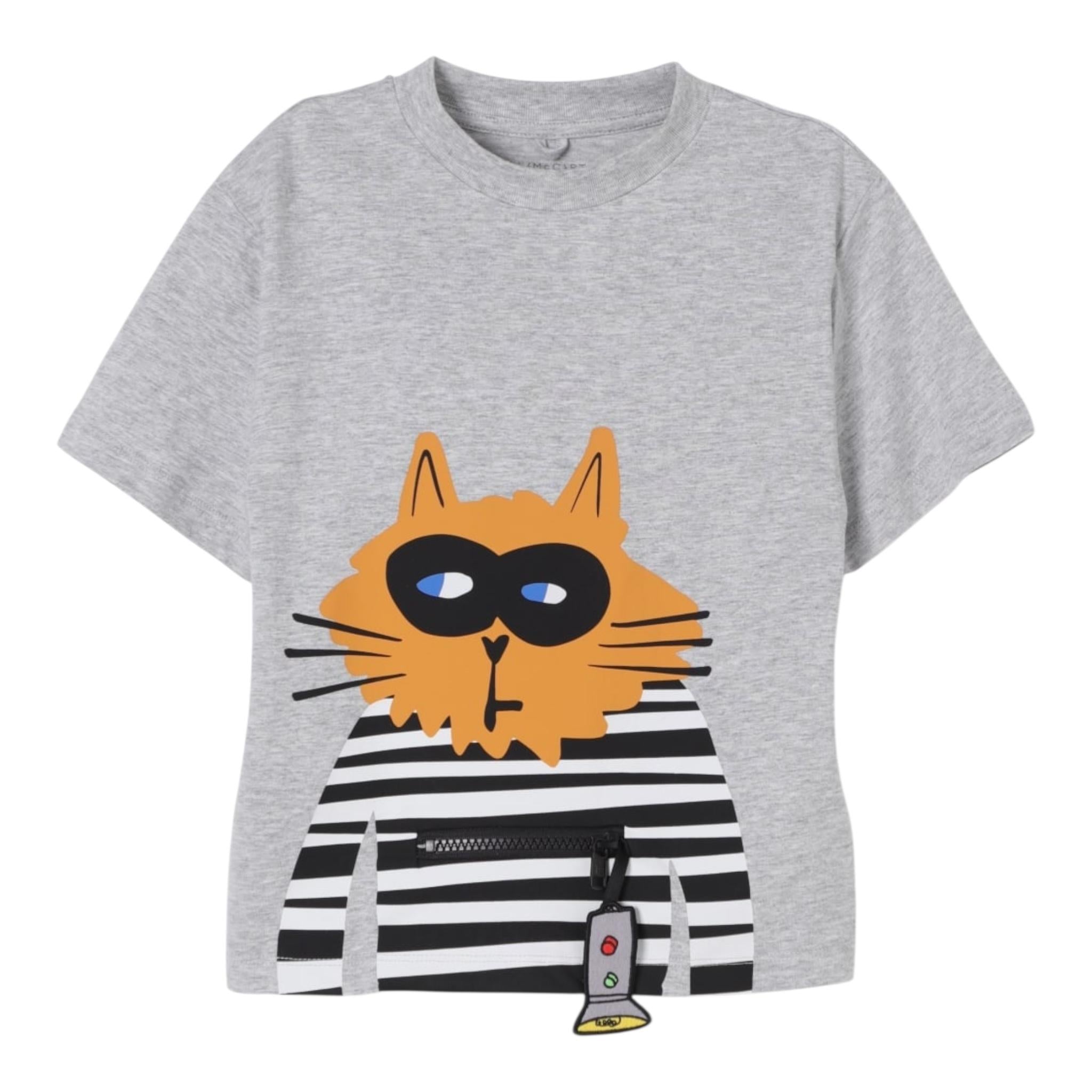 Stella Mccartney T-Shirt Girocollo Tinta Unita con Stampa per Bambino TW8S01J GRIGIO STELLA McCARTNEY 